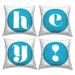 Stupell Industries Hey Initials 4 Piece Outdoor Printed Pillow Set by Lil' Rue Polyester/Polyfill blend in Blue | Wayfair pl4-057_osq_4pc_18x18