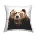 Stupell Industries Happy Woodland Bear Glasses Outdoor Printed Pillow by Karen Smith | 18 H x 18 W x 7 D in | Wayfair plb-752_osq_18x18