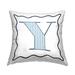 Stupell Industries Polka Dot Blue Letter Indoor/Outdoor Throw Pillow Polyester/Polyfill blend in Blue/White | 18 H x 18 W x 7 D in | Wayfair