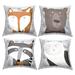 Stupell Industries Whimsical Leaf Pattern Animals 4 Piece Outdoor Printed Pillow Set by Carla Daly /Polyfill blend | 18 H x 7 W x 18 D in | Wayfair