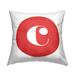 Stupell Industries Red Initial Indoor/Outdoor Throw Pillow Polyester/Polyfill blend in Red/White | 18 H x 18 W x 7 D in | Wayfair ple-508_osq_18x18