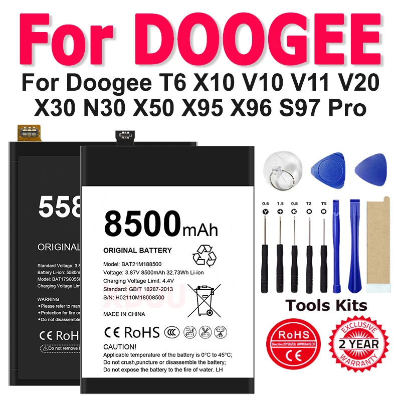 XDOU BAT20X 965400 BAT21M 188500 BAT 2019104350 BAT 17613360 Akku für Doogee T6 X10 V10 V11 V20 X30 N30 X50 X95 X96 S97 Pro Image