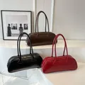 Baguette Tasche Advanced Vintage Umhängetasche reine Farbe Pu Leder Reiß verschluss Damen