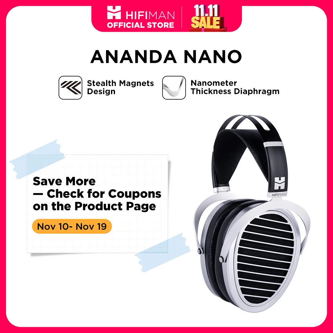 HIFIMAN ANANDA NANO Planarer magnetischer Hi-Fi-Kopfhörer mit offener Rückseite und Nanometer-Dickenmembran Image