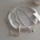 Minar INS Mode Echte Süßwasser Perle Colliers Halskette für Frauen Silber Farbe Perlen Strang Herz