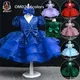 Yoliyolei V Col Designer 2 Ans Enfants Robes Pour Les Mariages Moelleux Enfants Fête Robe de Soirée