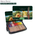 Marco Renoir – boîte en fer Non toxique 3120 Crayons de couleur aquarelle avec pinceau dessin