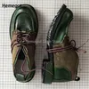 Dunkelgrüne handgefertigte Derby-Schuhe für Herren, Markendesign, Büroarbeit, Lederschuhe, gemischte Farben, Vintage-Schnürschuhe, modische Herrenschuhe