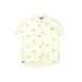 Vans Short Sleeve Button Down Shirt: Ivory Tops - Kids Boy's Size X-Large