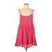 Socialite Casual Dress - Mini Scoop Neck Sleeveless: Pink Solid Dresses - Women's Size Large