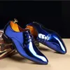 Modetrend Lack leder Männer Hochzeits schuhe Gold Blau Rot Weiß Oxfords Schuhe Designer spitze Zehen Kleid Schuhe Größe 37-48