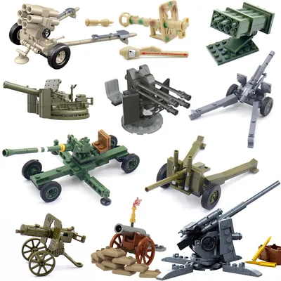 WW2 88mm Flak Gun Kanone Rakete Artillerie Militär Armee Krieg Waffen Soldat MOC Playmobil Modell Baustein Kinder kind Spielzeug Image