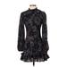 Zara Casual Dress - A-Line High Neck Long sleeves: Black Dresses - Women's Size X-Small