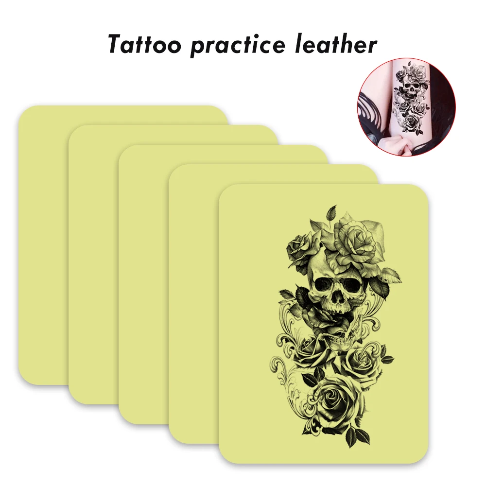 3/5/10/15pc Dünne 1mm Tattoo Blank Praxis Haut Augenbraue Kleine Muster Make-Up Doppel Größe kunstleder Tattoo Training Werkzeug Image