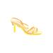 Gianni Bini Heels: Slingback Stiletto Feminine Yellow Solid Shoes - Women's Size 8 1/2 - Open Toe