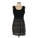 H&M Casual Dress: Black Marled Dresses - Women's Size Large