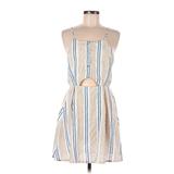 J.O.A. Los Angeles Casual Dress Keyhole Sleeveless: Ivory Stripes Dresses - Women's Size Medium