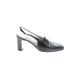 Anne Klein II Heels: Slingback Chunky Heel Work Black Print Shoes - Women's Size 7 1/2 - Almond Toe
