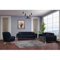 Everly Quinn Gunbarrel 3 - Piece Living Room Set Velvet/Microfiber/Microsuede in Black/Brown | 33 H x 90 W x 35 D in | Wayfair Living Room Sets