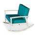 George Oliver Kyriah Solid Wood Rocking Chair in Green/White | 4.56 H x 28.31 W x 40.56 D in | Wayfair A0F44DD725394F389672413F56B03AB9