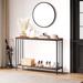 17 Stories Console Table Glass Shelf, Metal Frame, 33.5” Behind Couch Table Industrial Hallway Table For Living Room in Brown | Wayfair