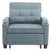 Accent Chair - Ebern Designs Hosie Upholstered Accent Chair Polyester in Gray/Blue | 33.9 H x 35 W x 32.3 D in | Wayfair