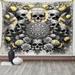 East Urban Home Gothic Tapestry Wall Hanging Bohemian Nioght Skull Moon Mustard Charcoal Grey_sd1454 | 40" H x 60" W | Wayfair