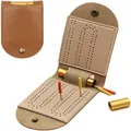 Durable Board Cribbage Board High-Quality Play Anywhere Premium Leather 2 Track 4 Pegs Camping Party