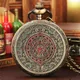 Bronze Mexican Maya Aztec Calendar Art Prophecy Culture Gold Plated Coin Quartz Pocket Watch with