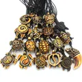 12pcs/Lot Mixed Imitation Bone Carved Sea Turtles Necklaces Hawaiian Tribal Vintage Turtle Charms