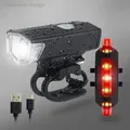 Bike Bicycle Light USB LED Rechargeable Set MTB Road Bike Front Back Headlight Lamp Flashlight