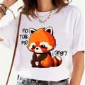 New Lovely Cute Angry Red Panda Printed t-shirt da donna Harajuku No Talk Me I Angry Cartoon Shirts