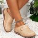 Femme Mules Bohème Sandales à plateforme Chaussures haussantes Vacances Plage Eté Boucle Plateau Bout rond Elégant Bohême Vacances Faux Cuir Mocassins Marron Beige