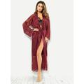 Pyjamas femmes femmes dentelle normale chemises de fête super sexyamp; robes robes lingerie - poly vêtements quotidiens date robes de couleur unie blanc noir bordeaux s m l