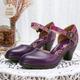 Femme Chaussures à Talons Escarpins Baby Chaussures fantaisie Chaussures faites à la main Mariage Soirée Saint Valentin Floral Talon Cône Talon fantaisie Bout rond Elégant Rétro Vintage Cuir Rouge