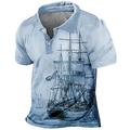 Homme POLO Tee Shirt Golf Imprimés Photos Rétro Vintage Bateau Col rabattu Jaune Rose Claire Bleu Gris Extérieur Plein Air Manches courtes Imprimer Bouton bas Vêtement Tenue Rétro Vintage Sportif