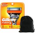 Original Gillette Fusion5 Power Razor Blade Refills for Men - Fits All Fusion5 and Proglide Razors - Pack of 8 Cartridges - with Travel Pouch