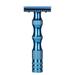 Classic Men Anti skid Metal Handle Dual Blade Shaver Vintage Style Manual Razor (Blue)