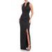 Jasmine Jacquard Sleeveless Tuxedo Gown