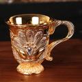 Medieval Style Wine Cup Engraved Wine Glass with Handle Jeweled Goblet Handle, Drinking Glass Party Wine Mug Antique Wine Mug Copper Wine Cup
