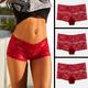 Multi Packs 3pcs Women's BlackWhiteWine Shorts Underwear Shorts Pure Color Home Valentine's Day Polyester Summer