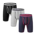 Multi Packs 3pcs Men's BlackGrayWine Underwear Shorts Biker Shorts Elastic Waist Color Block Outdoor Daily 95% Cotton All Seasons