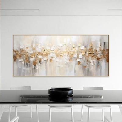 Large hand painted Abstract Gold Texture Oil Painting on Canvas hand painted Minimalist Yellow Ripple Acrylic Painting Modern artwork painting for Living Room Wall Art Decor