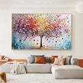 Large Palette Knife Tree painting hand painted Wall art Modern Abstract Colorful Tree Oil Painting On Canvas Rich Texture corlorful tree painting for Living Room Wall Decor Red Pink Blue