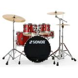 Sonor AQX STUDIO Drum Set w/Hardware and Sabian Cymbals Red Moon Sparkle