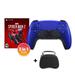 PlayStation 5 DualSense Controller Cobalt Blue with Spider-Man 2 and Mytrix Hard Shell Controller Protective Case - 3 in 1 Bundle for PS5