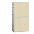 Salsbury Double Tier Plastic Lockers - Tan - 3 Wide