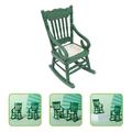 Mini Chair 2Pcs Mini Rocking Chairs Mini House Chair Decors Wooden Rocking Chairs Mini House Adorns