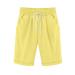 nerohusy Womens Linen Bermuda Shorts Cotton Linen Shorts for Women Casual Summer Comfy Lounge Beach Shorts Athletic Workout Running Shorts Yellow XL