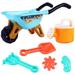 Kids Beach Toys 1 Set of 6Pcs Beach Toys Sand Toys Beach Toy Set Sand Play Set Gardening Tools Toy Set Sand Bucket Cart Sandbox and Shovel for Kids Boys and Girls Blue Toddler Wheelbarrow